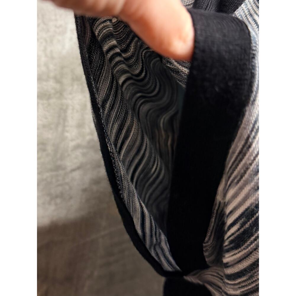 NWT Belldini Dolman Sleeve Ribbed Knit Blouse Black Gray Size Large - Picture 7 of 12